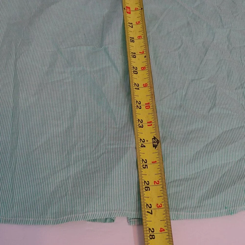 Everlane Oversized Green Button Up Stripe Cotton Shirt Size 10 Long Sleeve NWOT - Picture 7 of 8